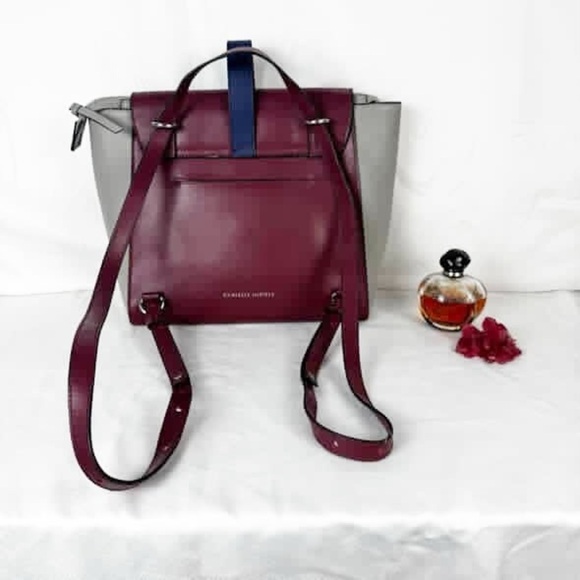 ✨Danielle Nicole Leather Convertible Purse/Backpack~ Burgundy/ Grey/ Navy✨ - Picture 3 of 10